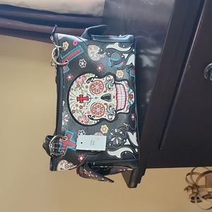 Sugar Skull Rose Flower Day of the Dead Concealed Carry Purse